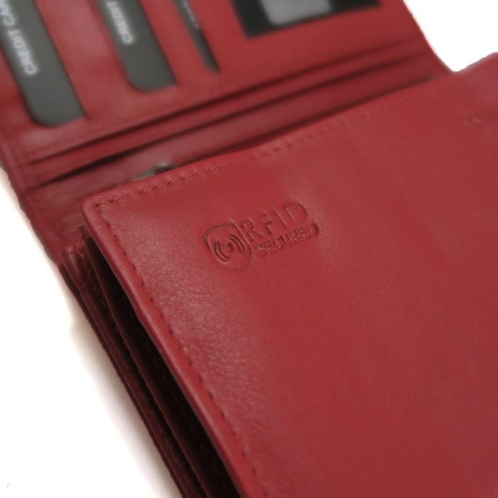 damski portfel matte - czerwony