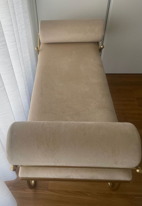Banqueta veludo beje