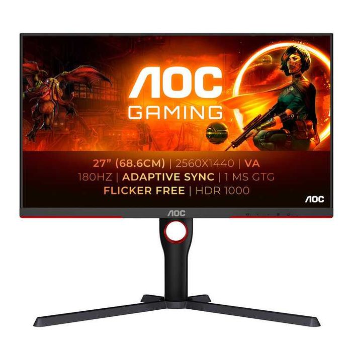 Monitor gamer Mini LED 180Hz HDR1000 AOC Q27G3XMN