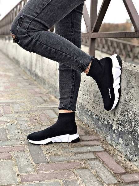 Balenciaga Speed Socks Trainer Black White 45