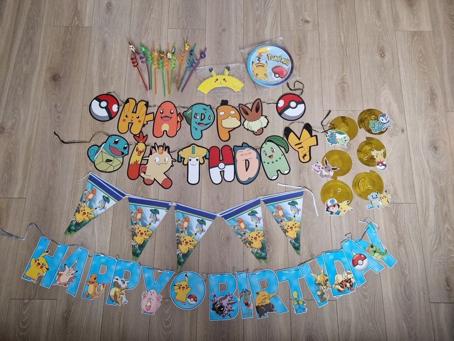Urodziny pokemon dekoracje zestaw