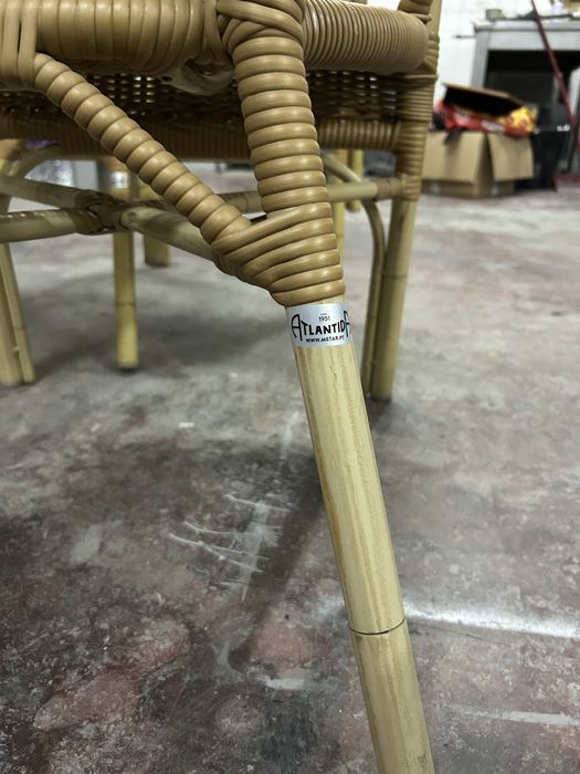 Conjunto de Cadeiras Alumínio com Efeito Vime