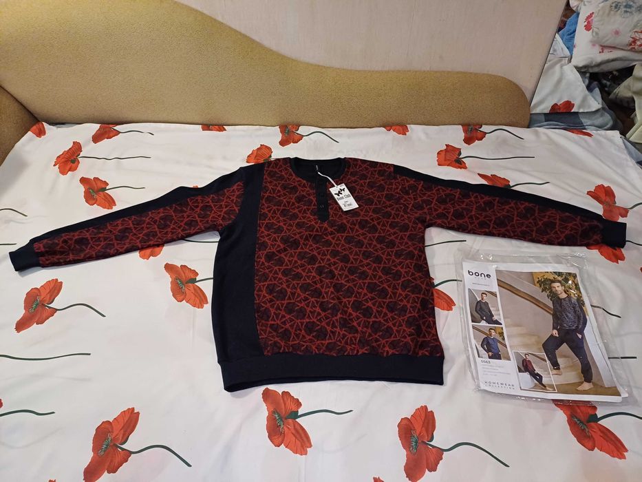 Теплий чоловічий піжамний костюм Bon  kirmizi XL  Туреччина