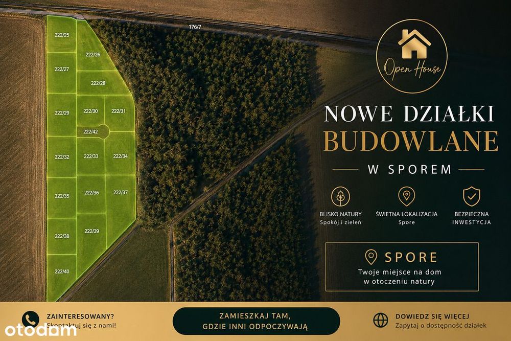 Działki budowlane Spore – blisko natury