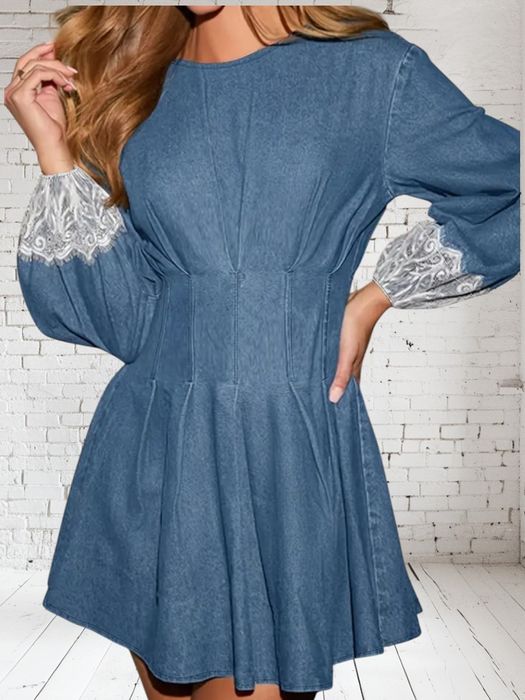 Outlet Sukienka mini z długim rękawem bawełna XXL