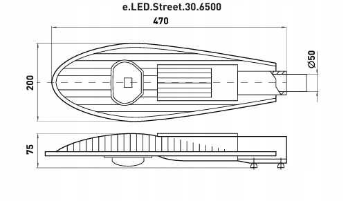 Lampa uliczna LED e.LED.Street.30.6500, 30W 6500K 3000Lm