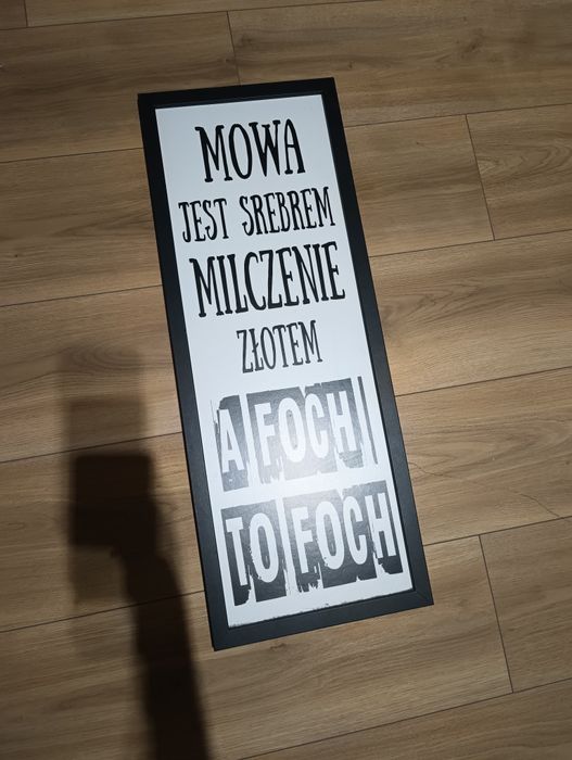 Obraz z fajnym napisem