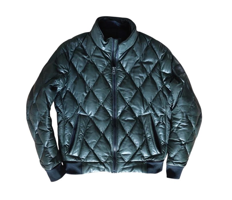 Hugo Boss nowa kurtka skórzana męska ocieplana wełna r. 52/L