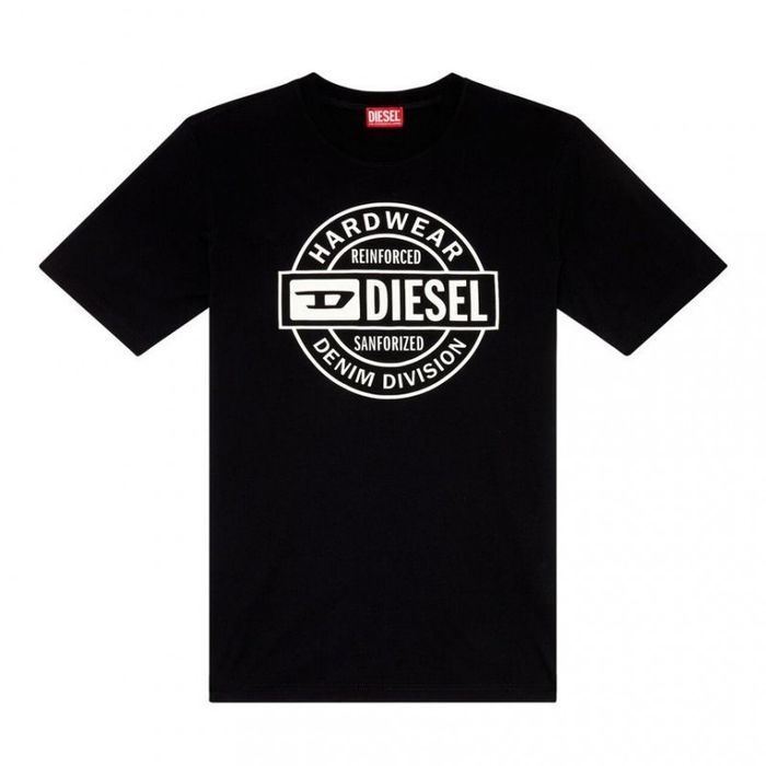 T-shirt z nadrukiem czarny Diesel S