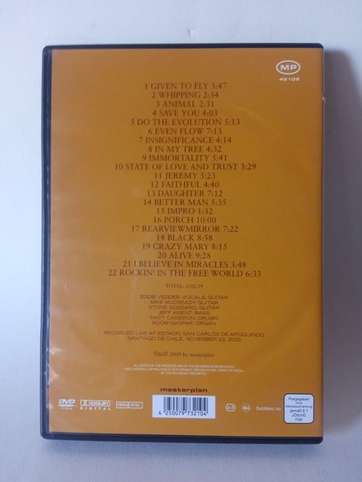 Pearl Jam - Moby - DVD's musicais