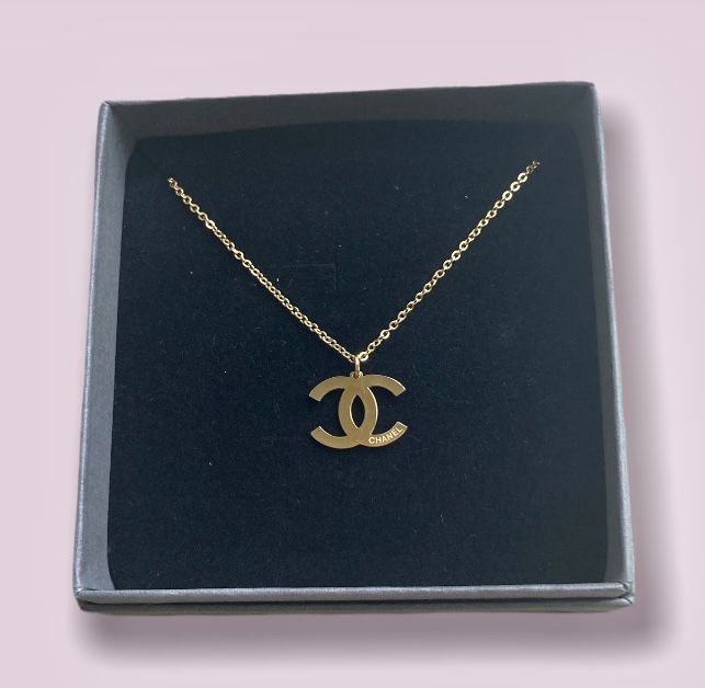 Naszyjnik cc logo stal 316L złoty