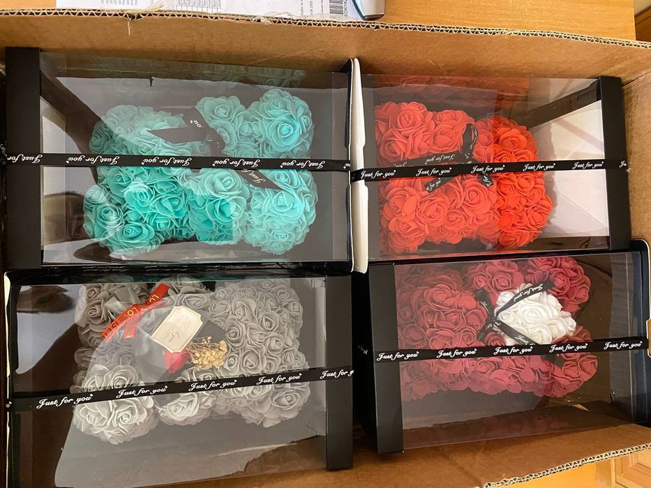 Ведмедик з 3D троянд.Подарунок дівчині на Новий Рік/День Народження