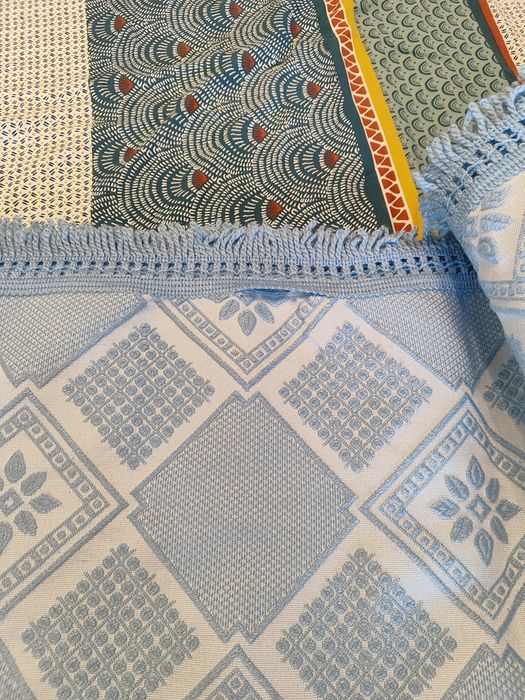 Colcha azul vintage casal