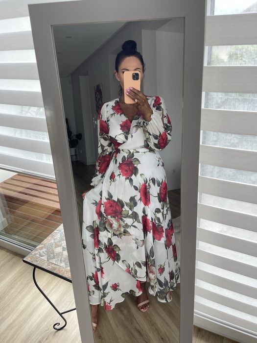Piękna maxi długa sukienka w kwiaty XXL Loudress #pieknasukienka