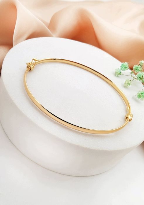 Złota bransoletka gładka bangle zapinana sztywna pr 585