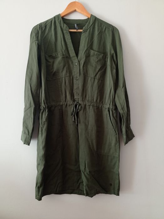 Sukienka szmizjerka khaki S