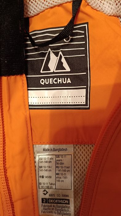 Kurtka przeciwdeszczowa quechua dziewczynka 141-148