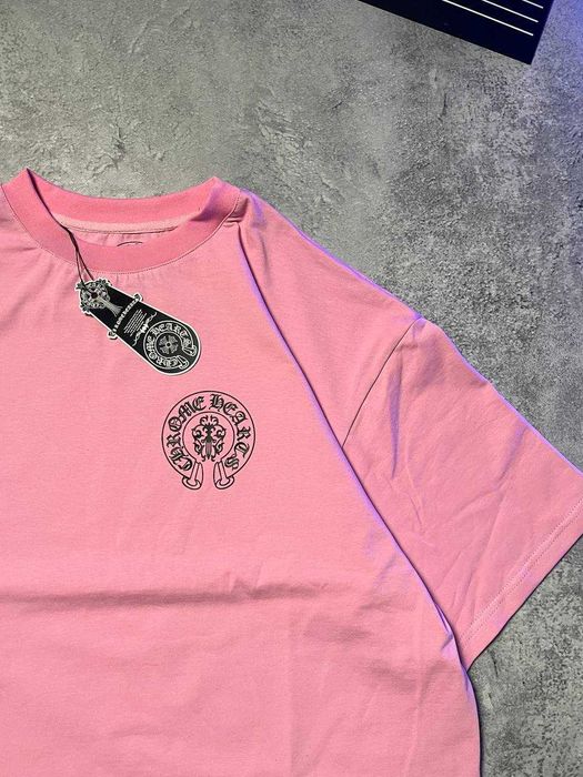 Новинка! • Футболка Chrome Hearts USA рожева оверсайз