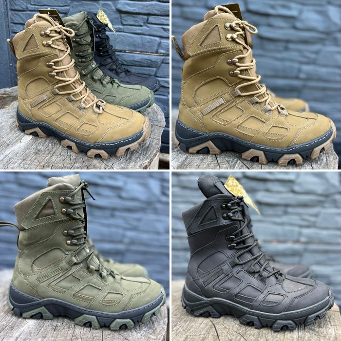 Берці зимові / натуральна шкіра / прошиті / Берцы зимние /койот олива