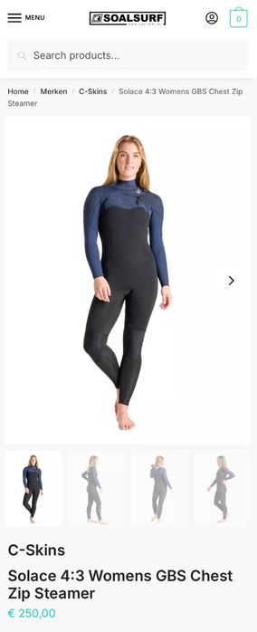 Fato de neoprene mulher C-Skins 4/3 mm Tamanho L (NOVO)