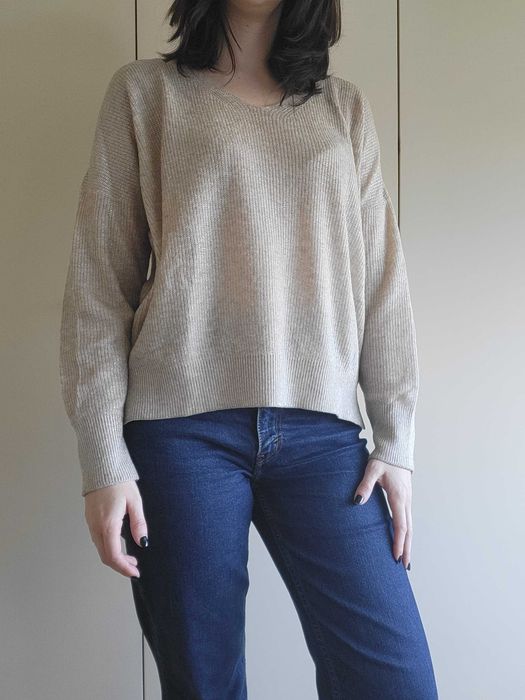 Blusa Beige com Brilho Dourado - lulu