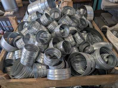 Rury spiro 125 mm, wentylacja, kolano, nypel, obejmy, big foot,