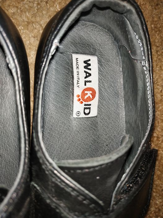 Черные кожаные туфли мокасины на мальчика  WALKID