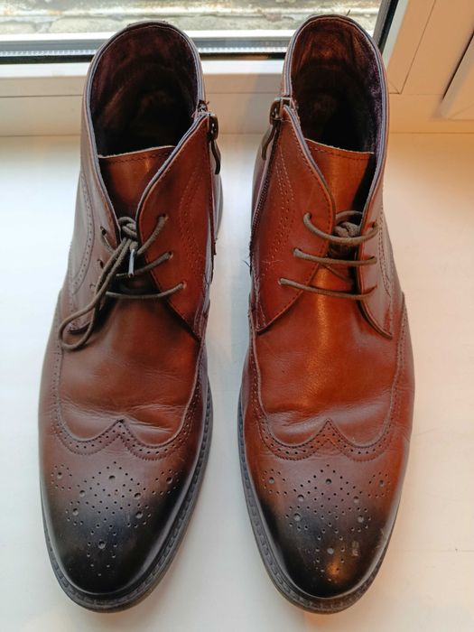 Ботинки кожанные, коричневые, утепленные. Бренд Miguel*m, Португалия.