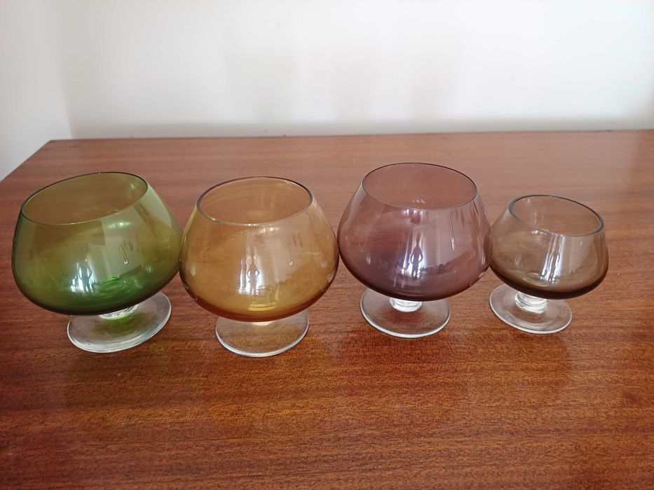 Copos e Jarro Vidro Vintage