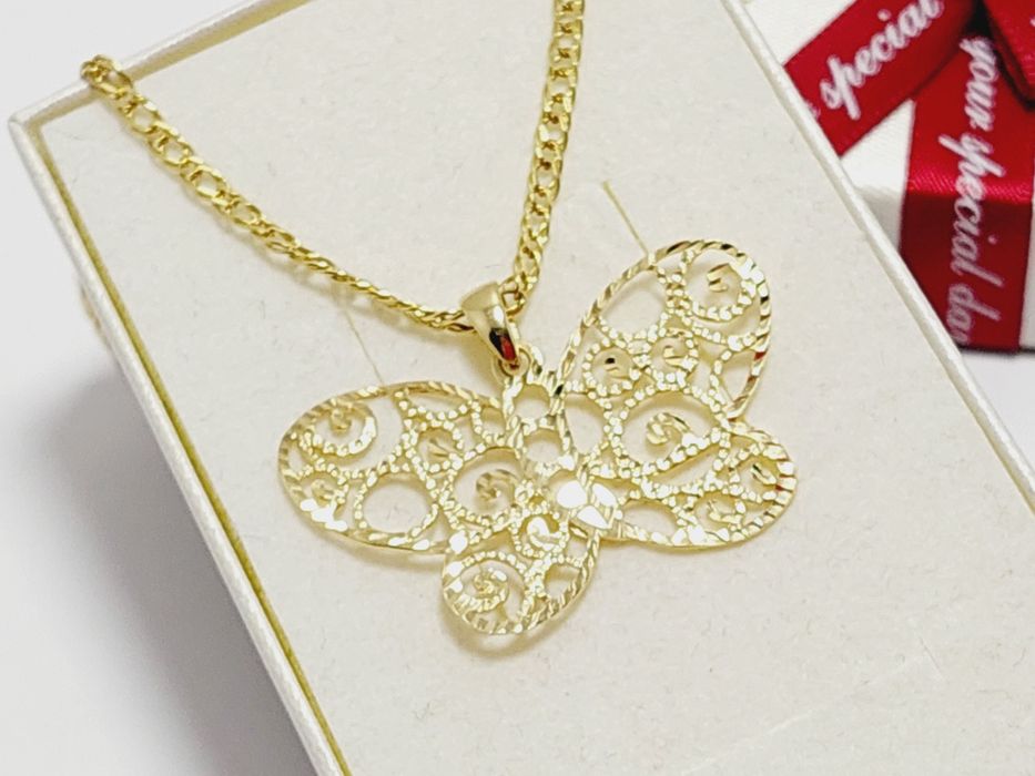 Złota zawieszka motyl 585