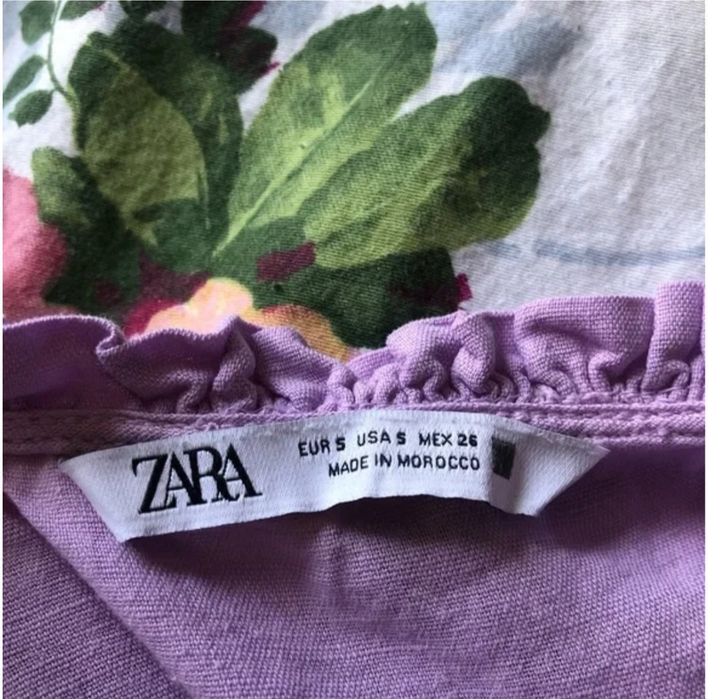 Сукня сарафан Zara бузкова льон лен