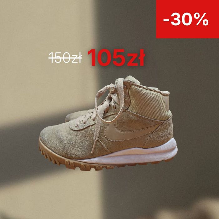 Nike Hoodland Suede r. 38 beżowe buty zimowe unisex – oryginalne damsk