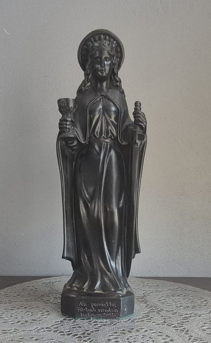 Duża figurka św. Barbary z grafitu 40cm