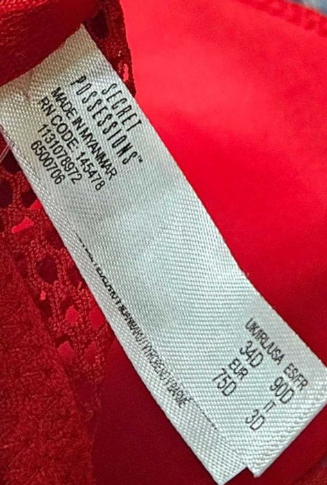 Кружевной красный комбидресс Primark Secret Possessions push-up 75D