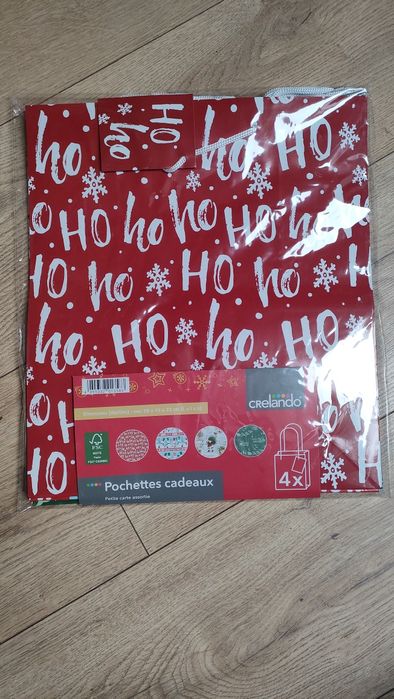 SpTorebki opakowanie na prezent bożonarodzeniowe 4 sztuki