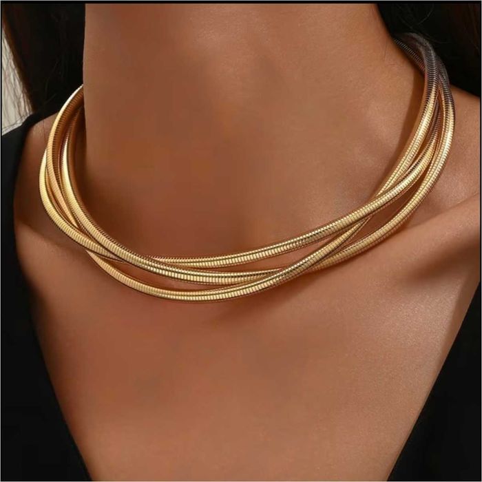 Кольє золоте багатошарове