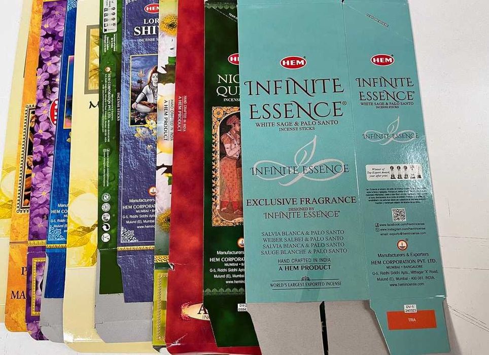 Incenso 15 caixas, 15 aromas  (total 300 pauzinhos) NOVO ENVIO GRÁTIS