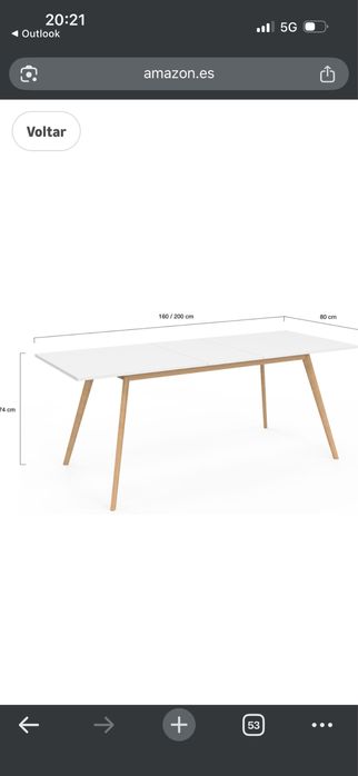 Venda de mesa branca extensível