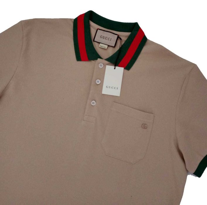 Beżowe polo t shirt Gucci GG rozm M