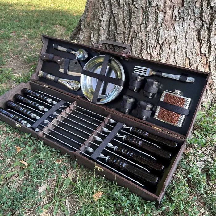 Набір шампурів у кейсі  "Начало" Подарунки для чоловіків