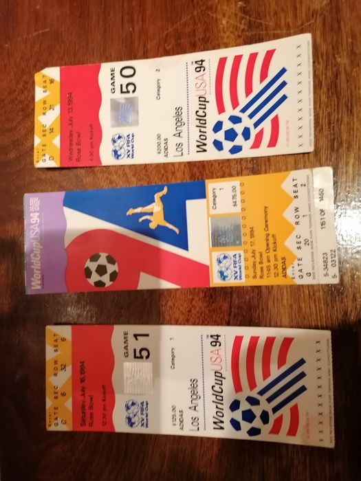 Bilhetes do mundial usa 94