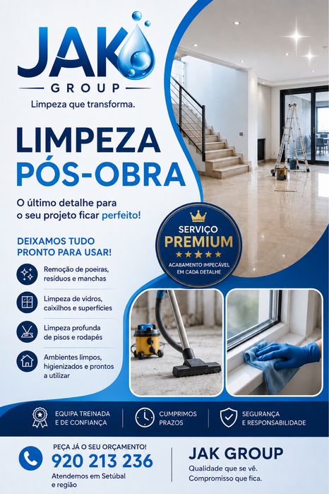 Limpeza Pós-Obra Premium | JAK Group | Setúbal
