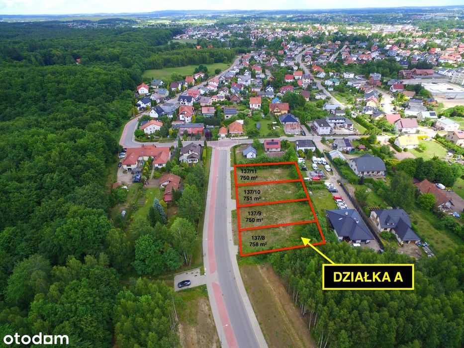 Działka A | 758 m² | Dom, bliźniak lub inwestycja | MPZP | KOŚCIERZYNA