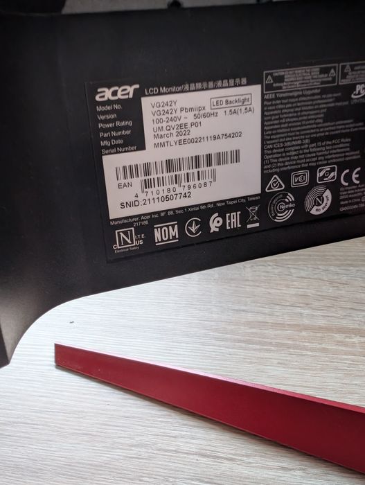 Monitor 24" 165Hz HDR Acer VG242Y