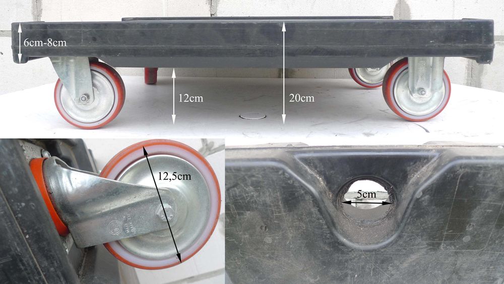 Wózek transportowy Utz 80x60cm platforma na kołach udźwig 500kg