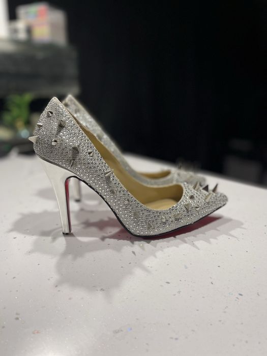 Туфли Christian Louboutin Strass & Spikes Silver | Оригинал | Идеал