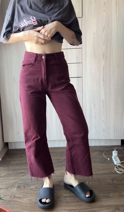 Джинси zara 36 бордові