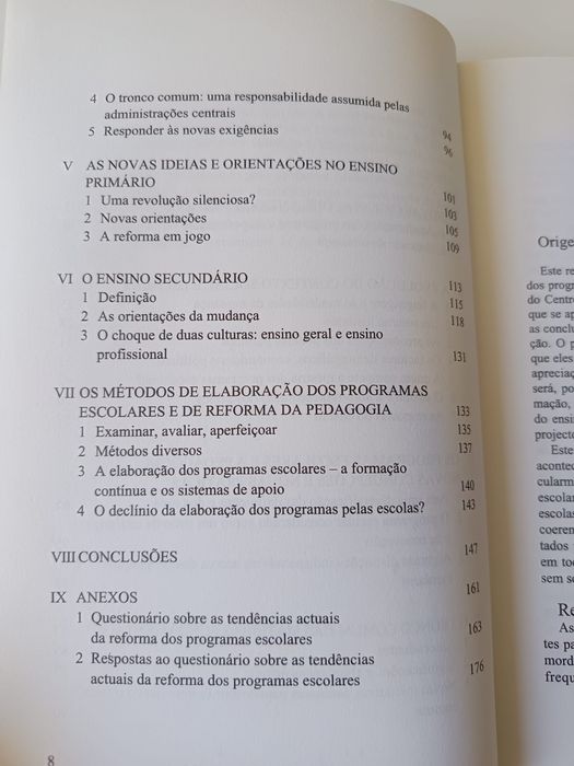A reforma dos programas escolar