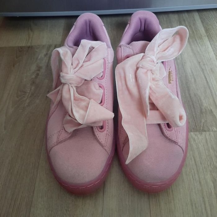 Puma suede heart reset 38 рожеві замшеві кеди снікерси з бантами