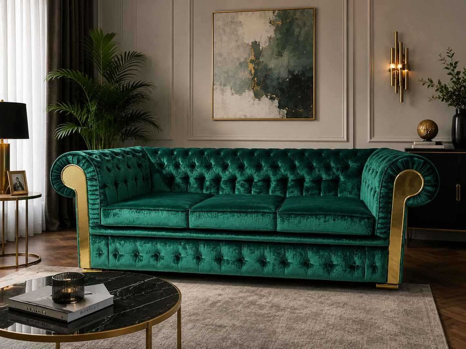 Sofa Chesterfield GLOSS 3-osobowa z funkcją spania